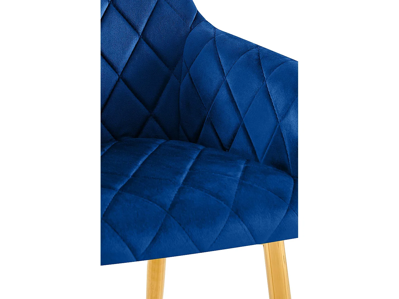 Lot de 2  chaises avec accoudoirs - Velours - Bleu foncé - Monett