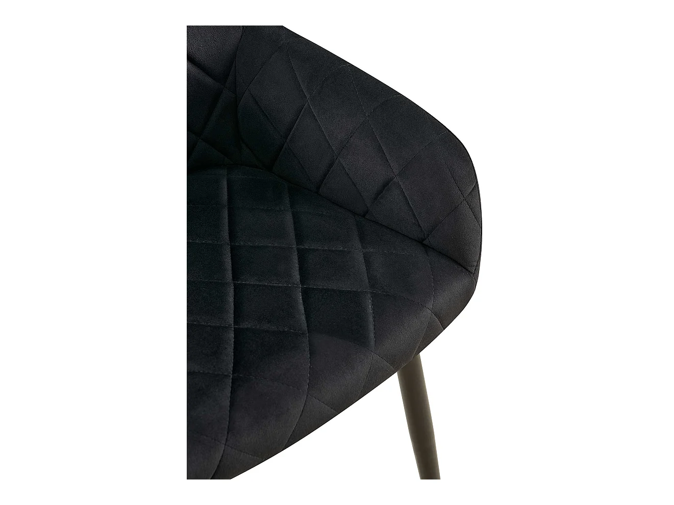 Lot de 2  chaises avec accoudoirs - Velours - Noir - Monett