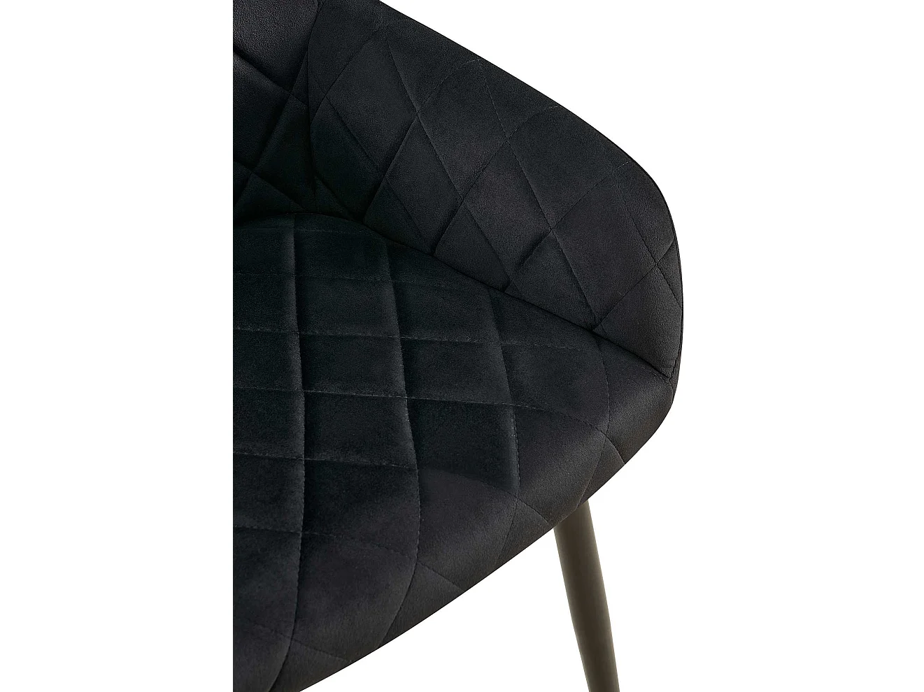 Lot de 2  chaises avec accoudoirs - Velours - Noir - Monett