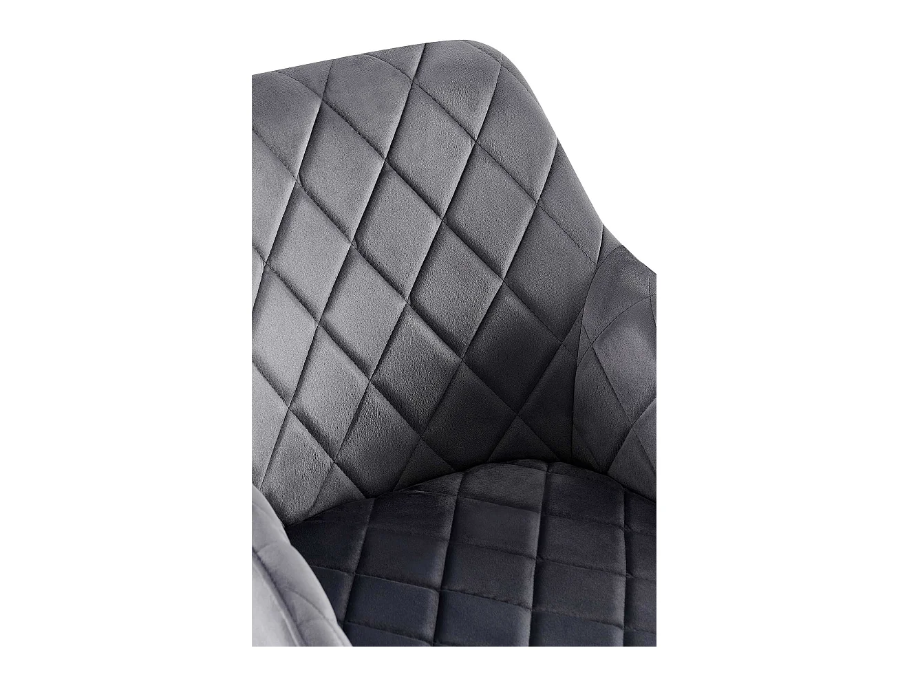 Lot de 2  chaises avec accoudoirs - Velours - Gris foncé - Monett