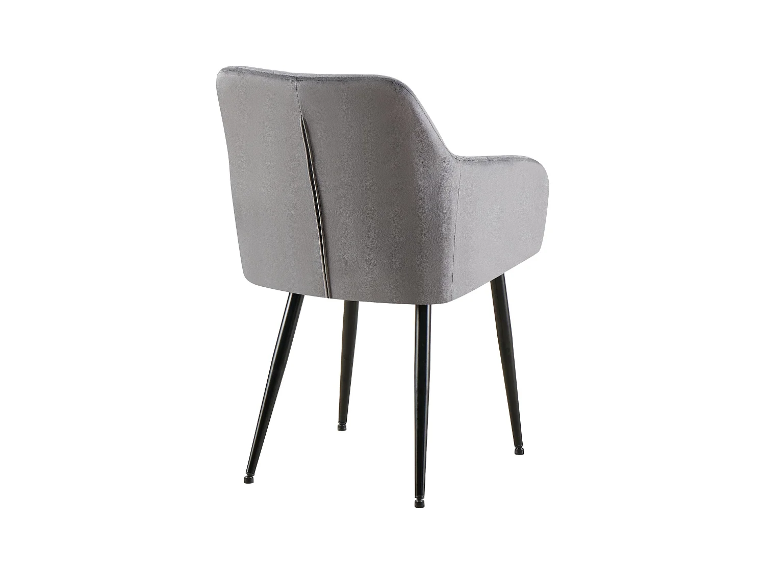 Lot de 2  chaises avec accoudoirs - Velours - Gris foncé - Monett