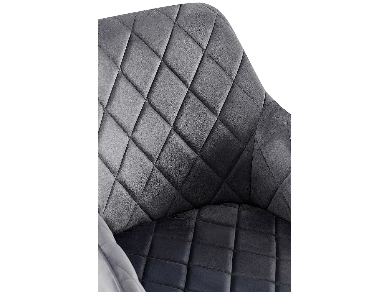 Lot de 2  chaises avec accoudoirs - Velours - Gris foncé - Monett