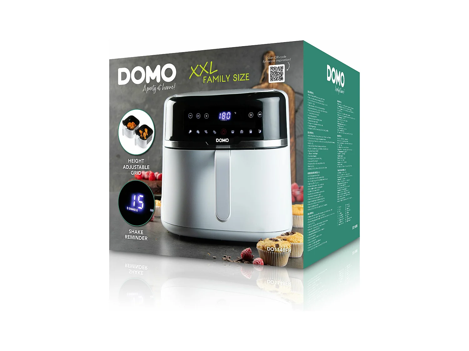 Domo Friteuse sans huile 8l 1800w blanc - DO1148FR