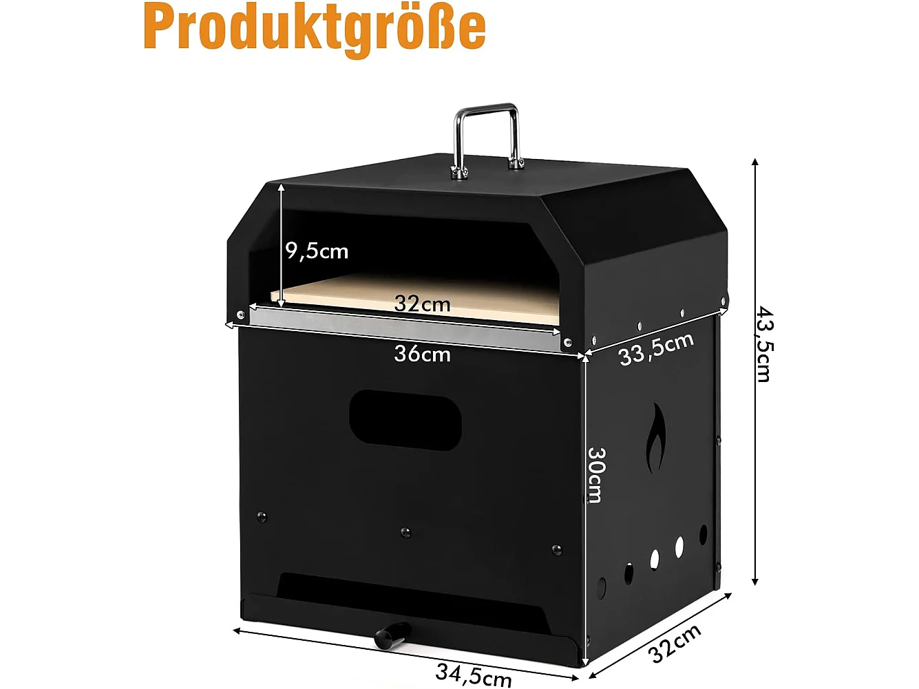 4-in-1 pizzaoven, outdoor grill, houtgestookte pizzaoven, pizzasteen, pizzaschep en grillrooster, draagbare tuinoven voor tuin, camping, feest
