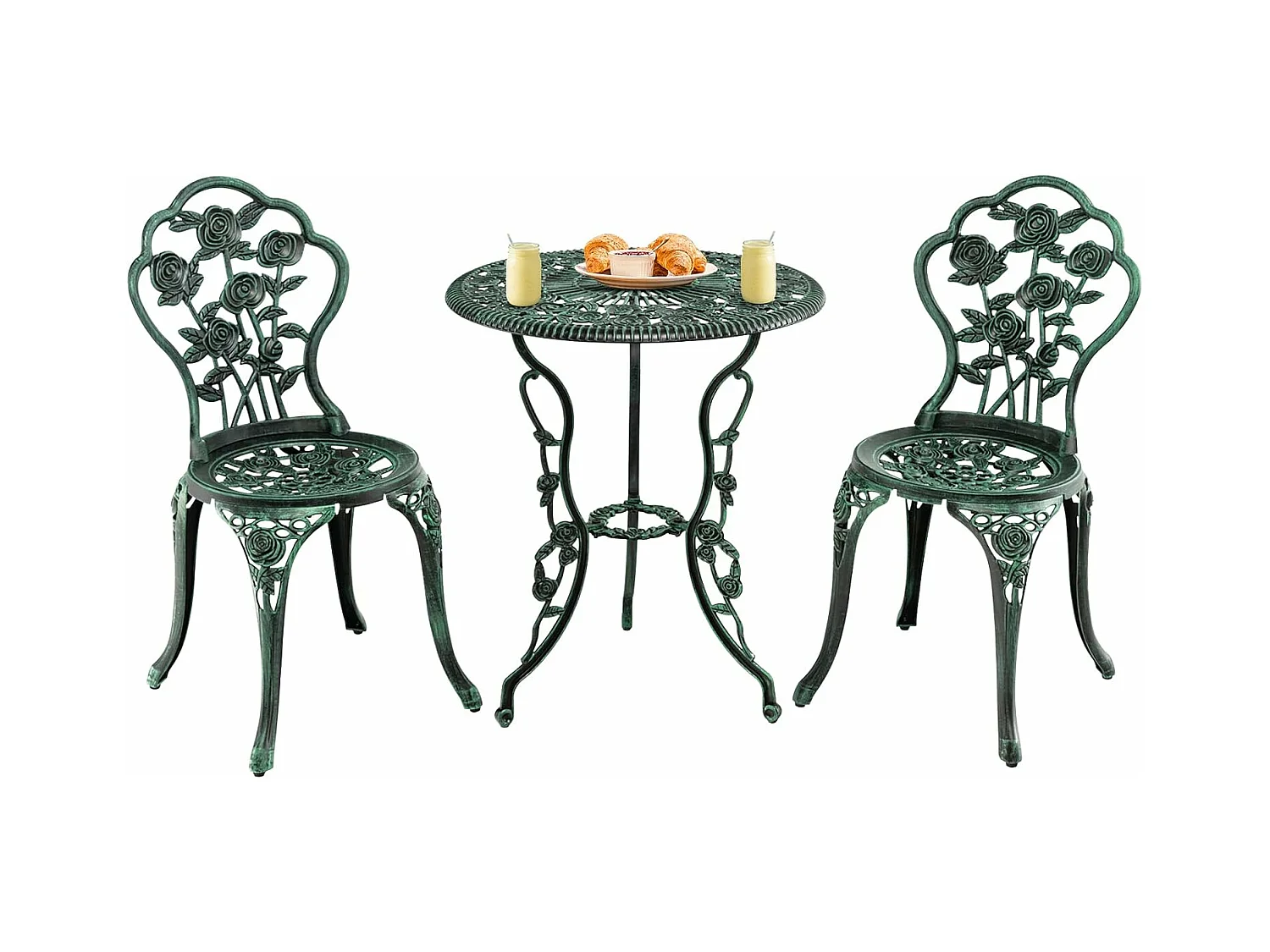 3-delige tuinmeubelset, balkonset met 2 stoelen en tafel, balkonmeubels, terrasmeubels, tuinset, zitgroep voor terras,AB92817