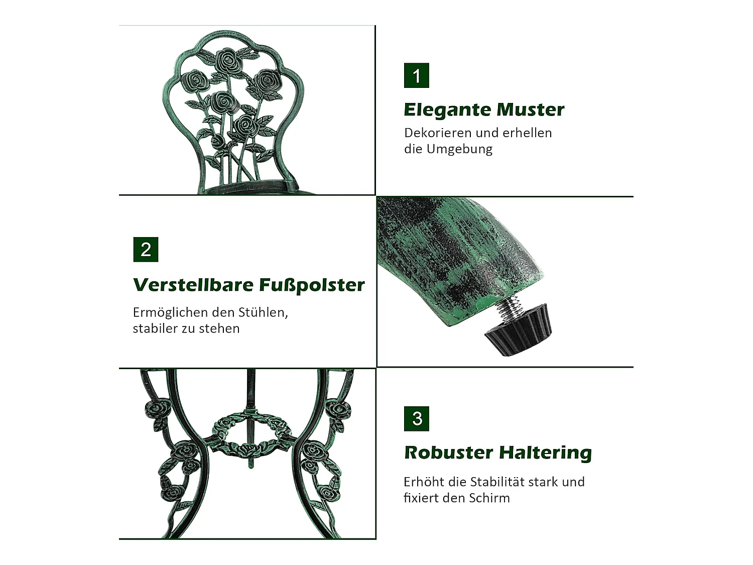3-delige tuinmeubelset, balkonset met 2 stoelen en tafel, balkonmeubels, terrasmeubels, tuinset, zitgroep voor terras,AB92817