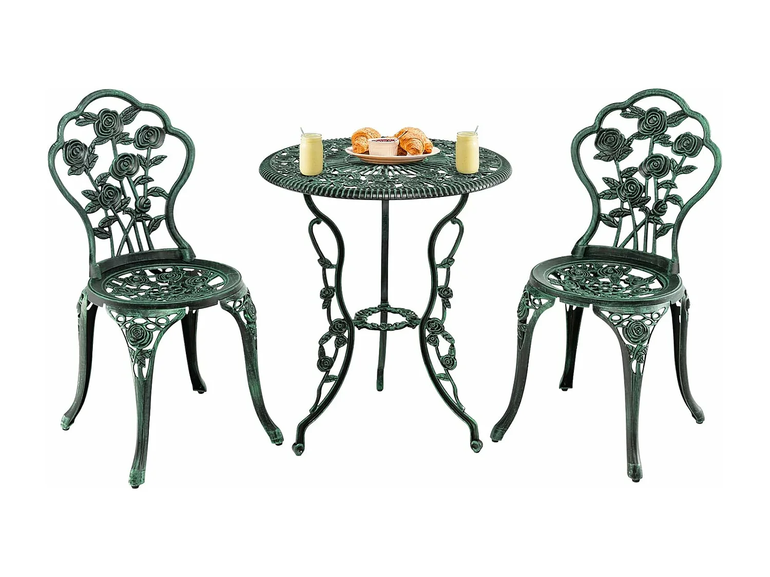 3-delige tuinmeubelset, balkonset met 2 stoelen en tafel, balkonmeubels, terrasmeubels, tuinset, zitgroep voor terras,AB92817