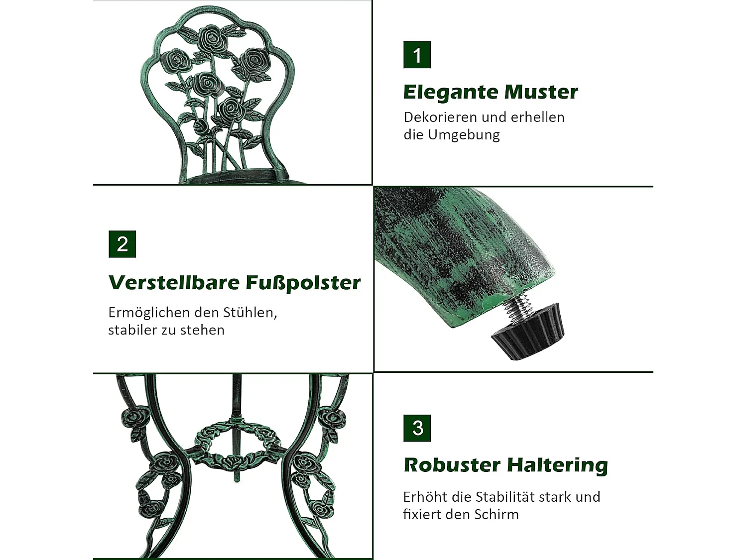 3-delige tuinmeubelset, balkonset met 2 stoelen en tafel, balkonmeubels, terrasmeubels, tuinset, zitgroep voor terras,AB92817