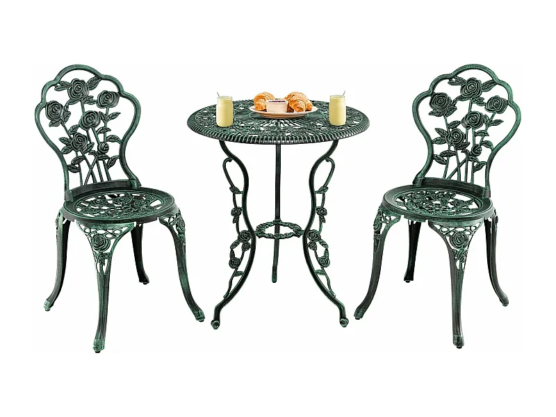 3-delige tuinmeubelset, balkonset met 2 stoelen en tafel, balkonmeubels, terrasmeubels, tuinset, zitgroep voor terras,AB92817