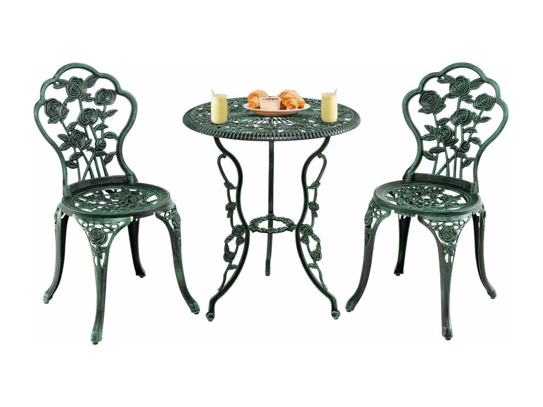 3-delige tuinmeubelset, balkonset met 2 stoelen en tafel, balkonmeubels, terrasmeubels, tuinset, zitgroep voor terras,AB92817