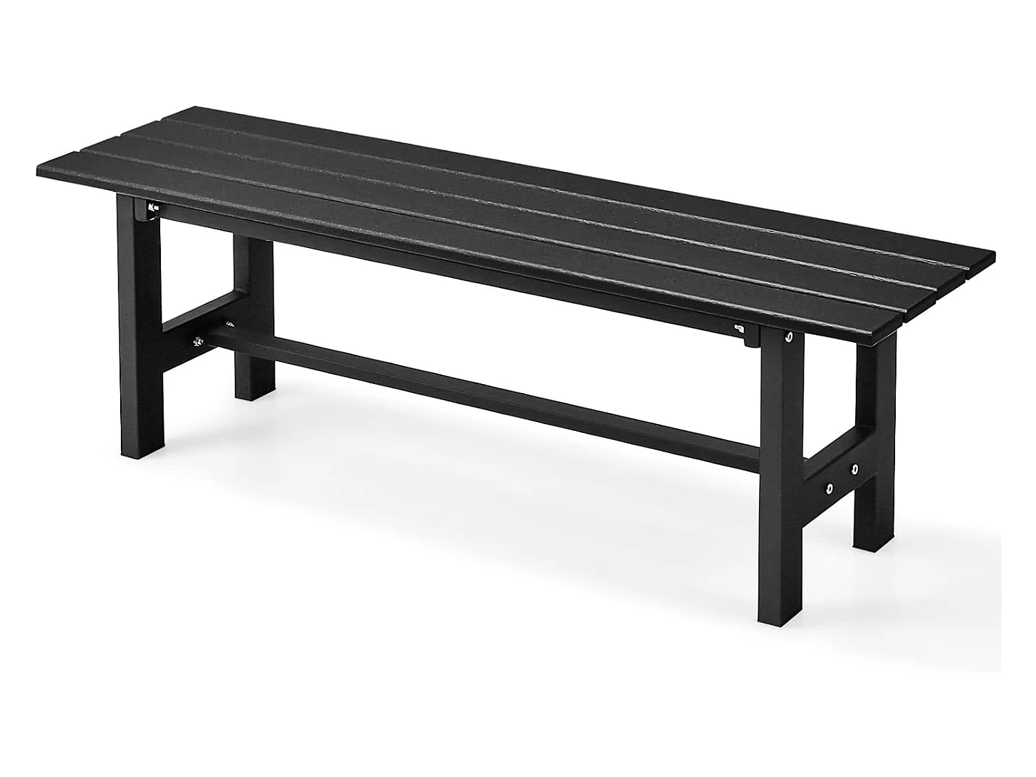 Tuinbank, 2-zits, tot 300 kg belastbaar, parkeerbank, van HDPE, terrasbank zonder rugleuning voor tuin, park, balkon, 120 x 36 x 40,5 cm (zwart) ZB33351