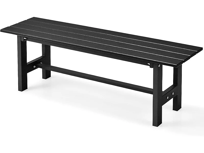 Tuinbank, 2-zits, tot 300 kg belastbaar, parkeerbank, van HDPE, terrasbank zonder rugleuning voor tuin, park, balkon, 120 x 36 x 40,5 cm (zwart) ZB33351