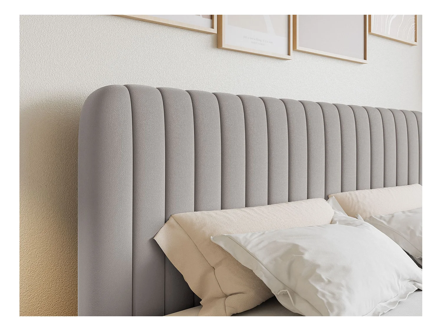 Continentaal bed met matrastopper - 200x200 cm - beige chenille - SALIANO