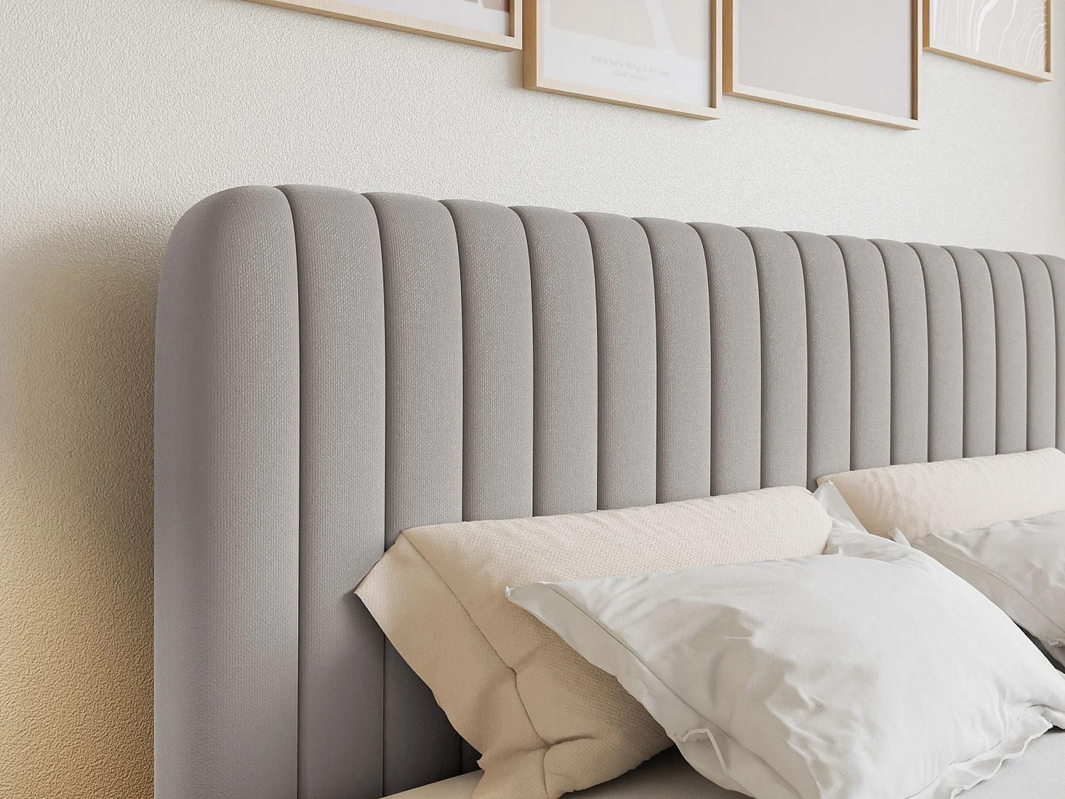 Boxspringbett mit Bettkasten - Topper und Chenille-Bezug - Greige - 200x200 cm - SALIANO