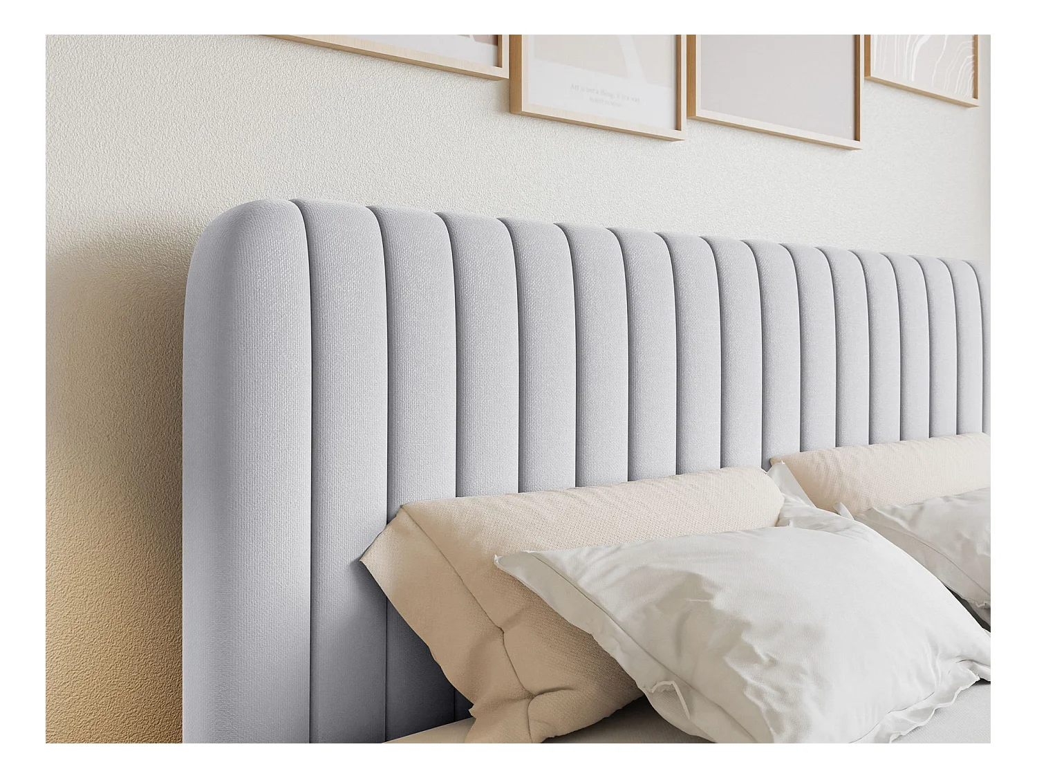 Boxspringbett mit Bettkasten - Topper und Chenille-Bezug - Hellgrau - 200x200 cm - SALIANO