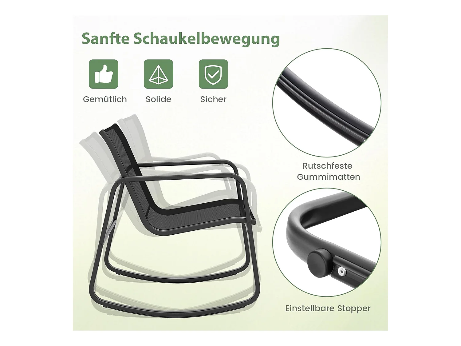 3-delige tuinmeubelset, balkonset met 2 stoelen en tafel, balkonmeubels, terrasmeubels, tuingarnituur, zitgroep voor terras, balkon, tuin ZB33750