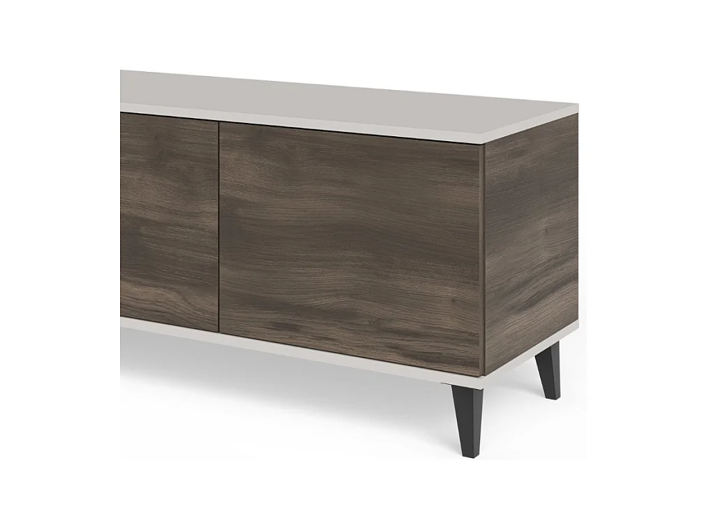 Meuble TV 200 cm beige et aspect noyer PUMP