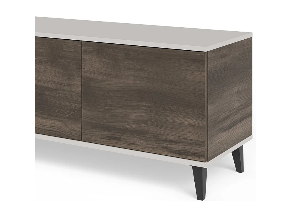 Meuble TV 200 cm beige et aspect noyer PUMP