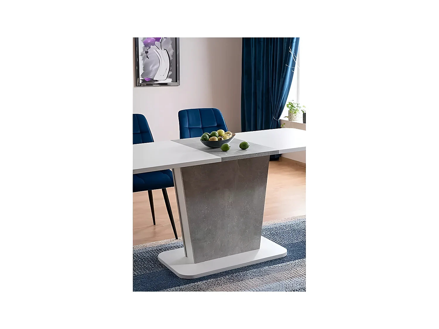 Esstisch Calypso/Erweiterbar/Holzwerkstoff/Weiss&Grau