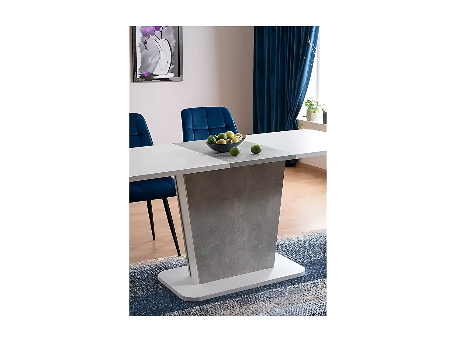 Tavolo da pranzo Calypso/Allungabile/Materiale legno/Bianco&Grigio