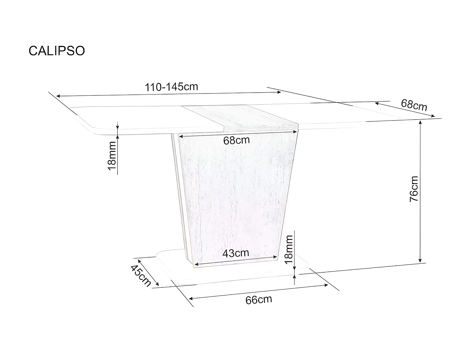 Tavolo da pranzo Calypso/Allungabile/Materiale legno/Bianco&Grigio