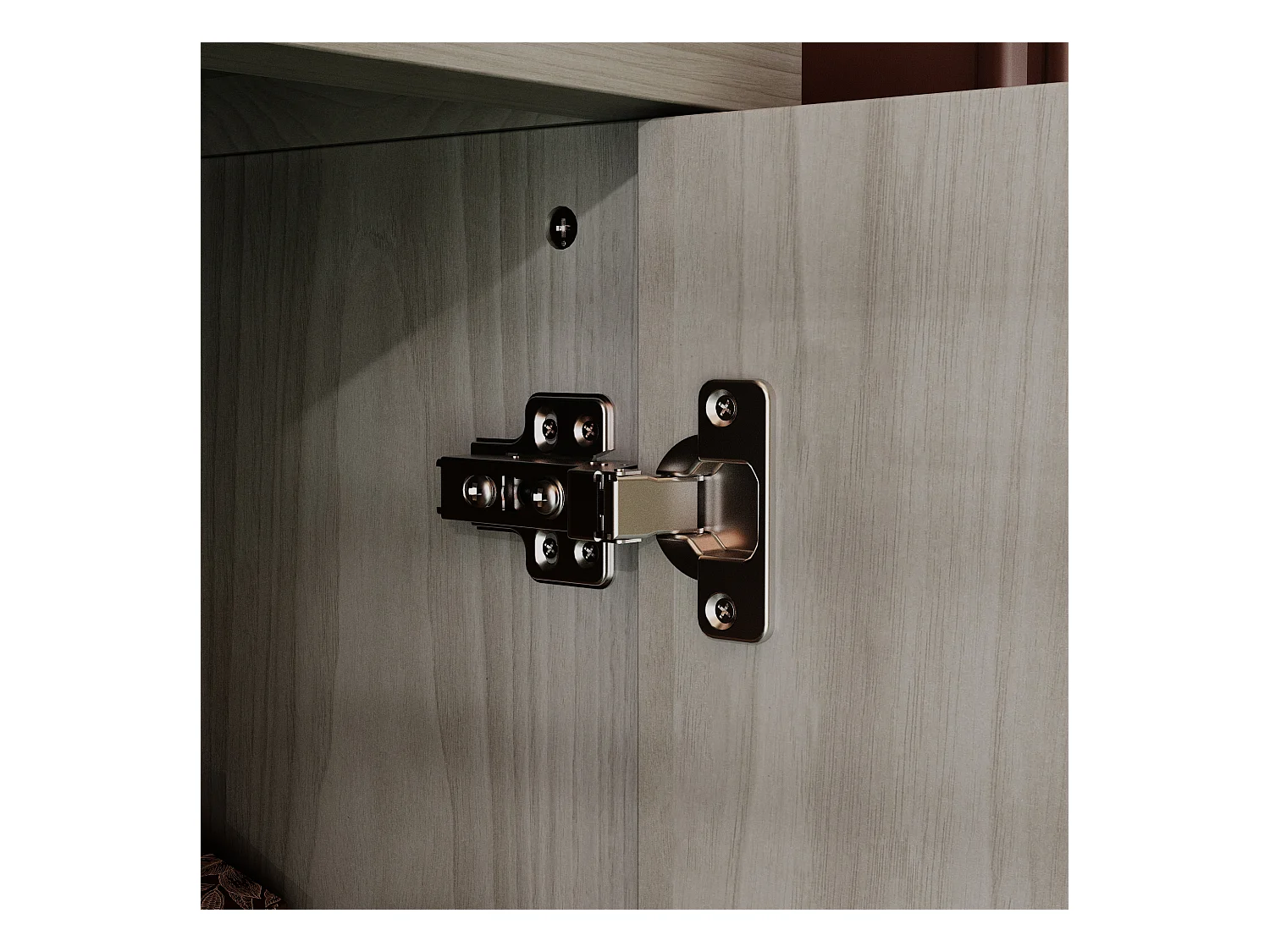 Buffet de Cuisine avec Plan de Travail, 2 Portes et 4 Tiroirs, Meuble de Rangement avec Aspect Bois, 140 x 40 x 86, Gris