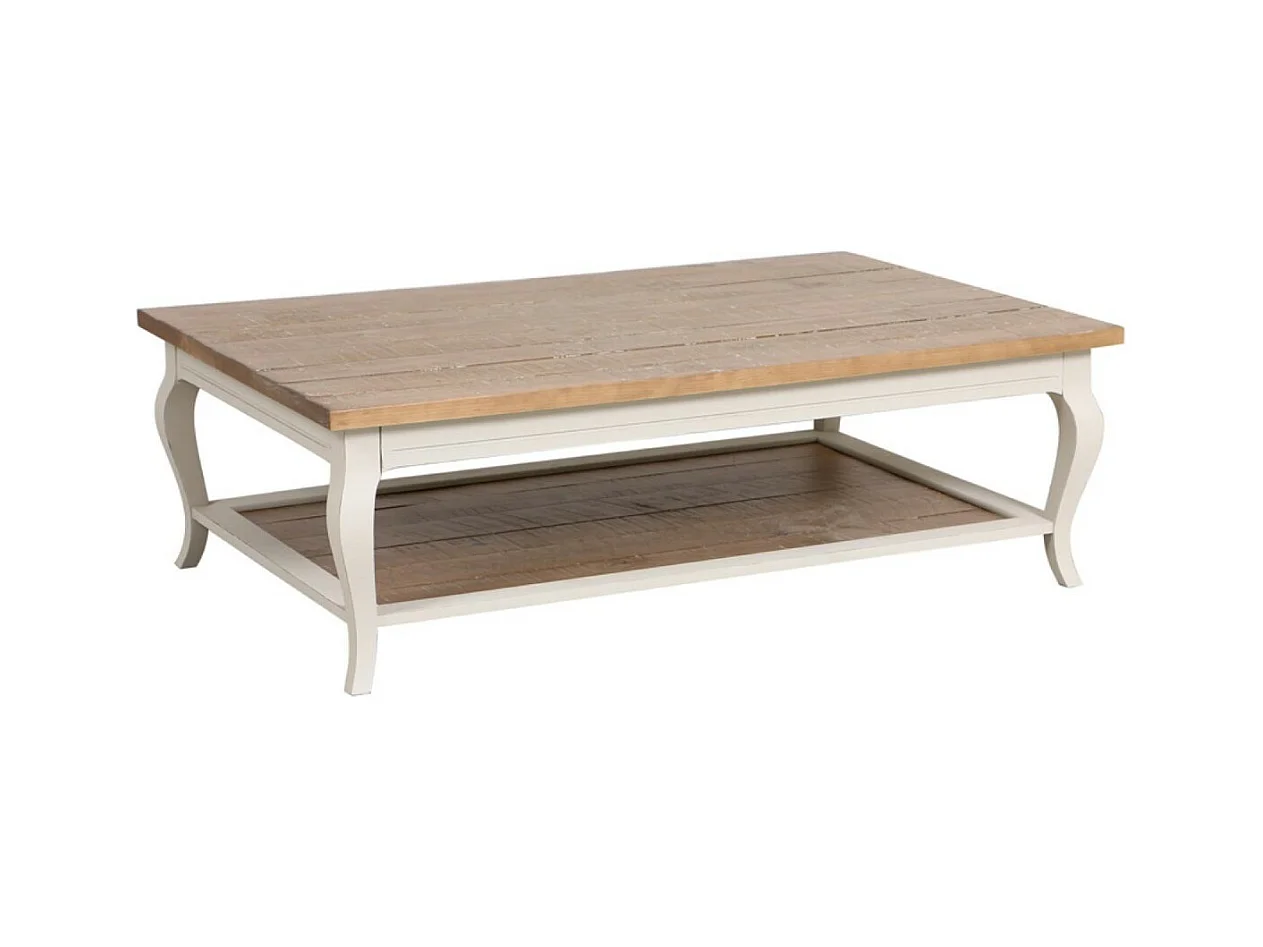 Table basse rectangulaire Bois Blanc - Provence Interior's