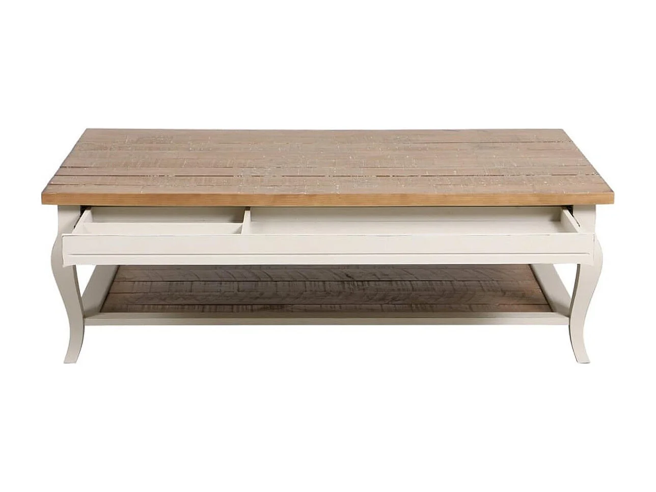 Table basse rectangulaire Bois Blanc - Provence Interior's