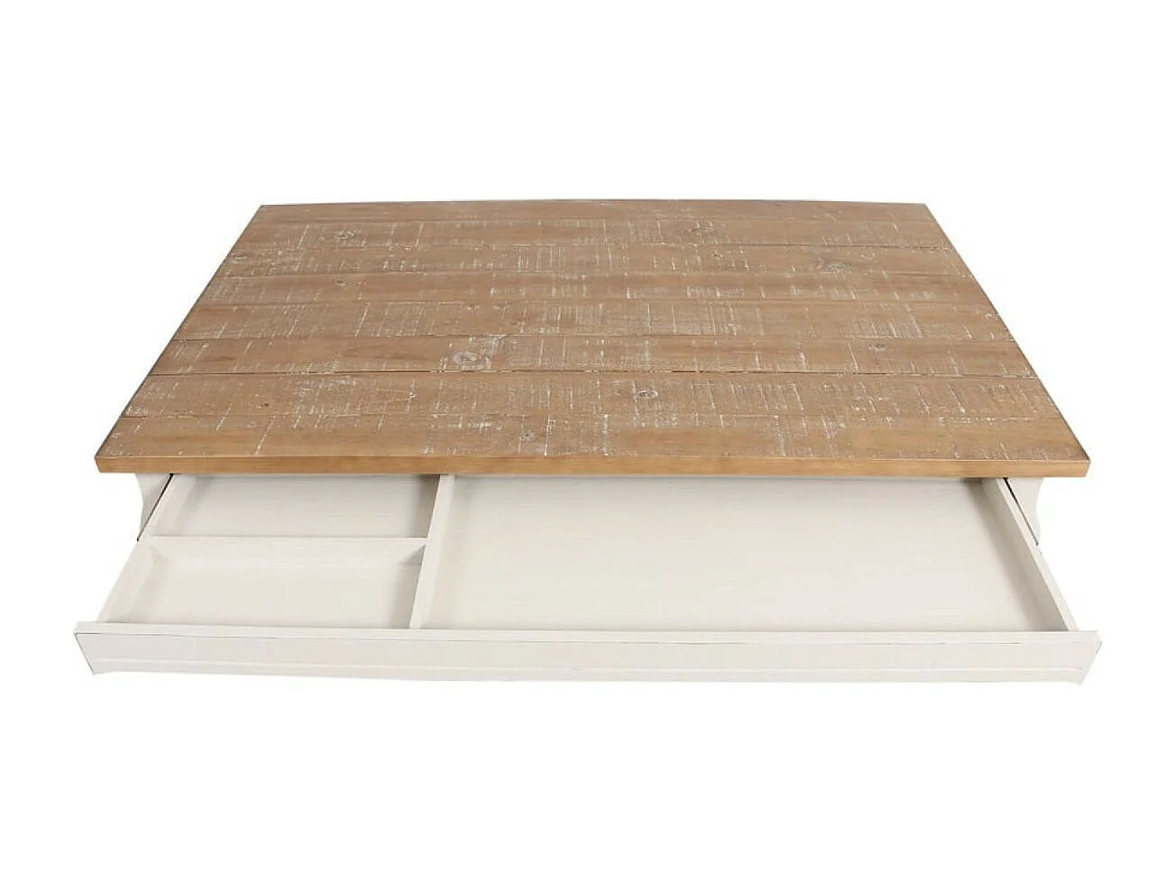 Table basse rectangulaire Bois Blanc - Provence Interior's