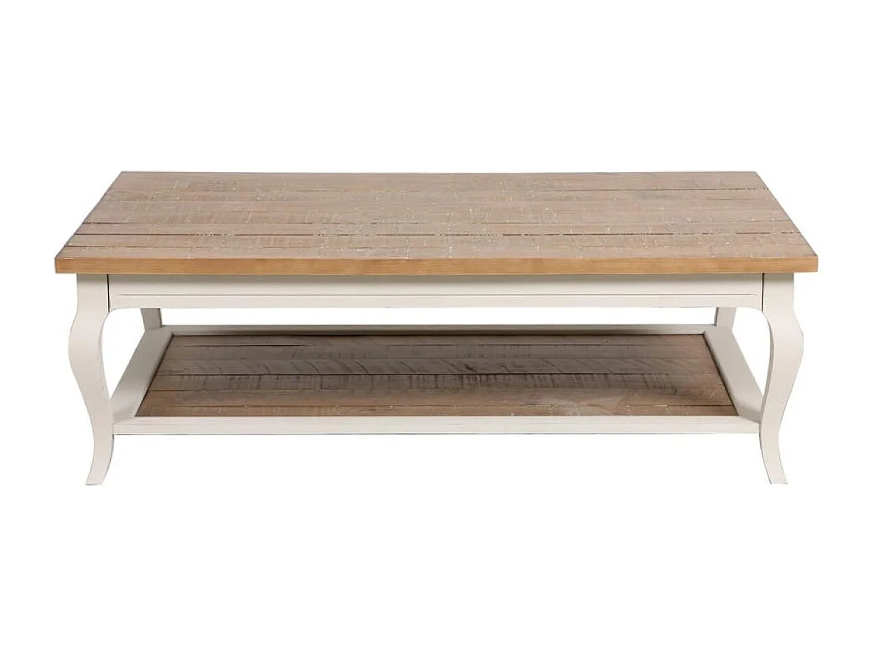 Table basse rectangulaire Bois Blanc - Provence Interior's