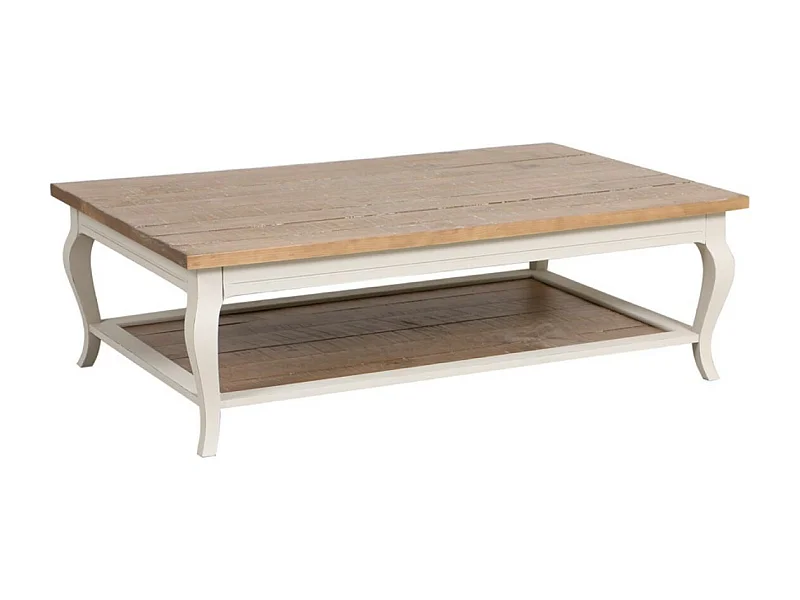 Table basse rectangulaire Bois Blanc - Provence Interior's