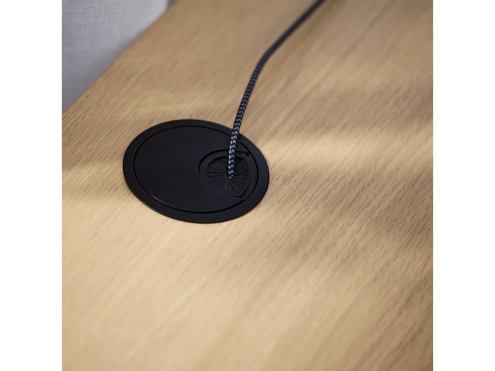 Alicia - Bureau 2 portes aux angles arrondis en bois et métal L120cm - Bois clair