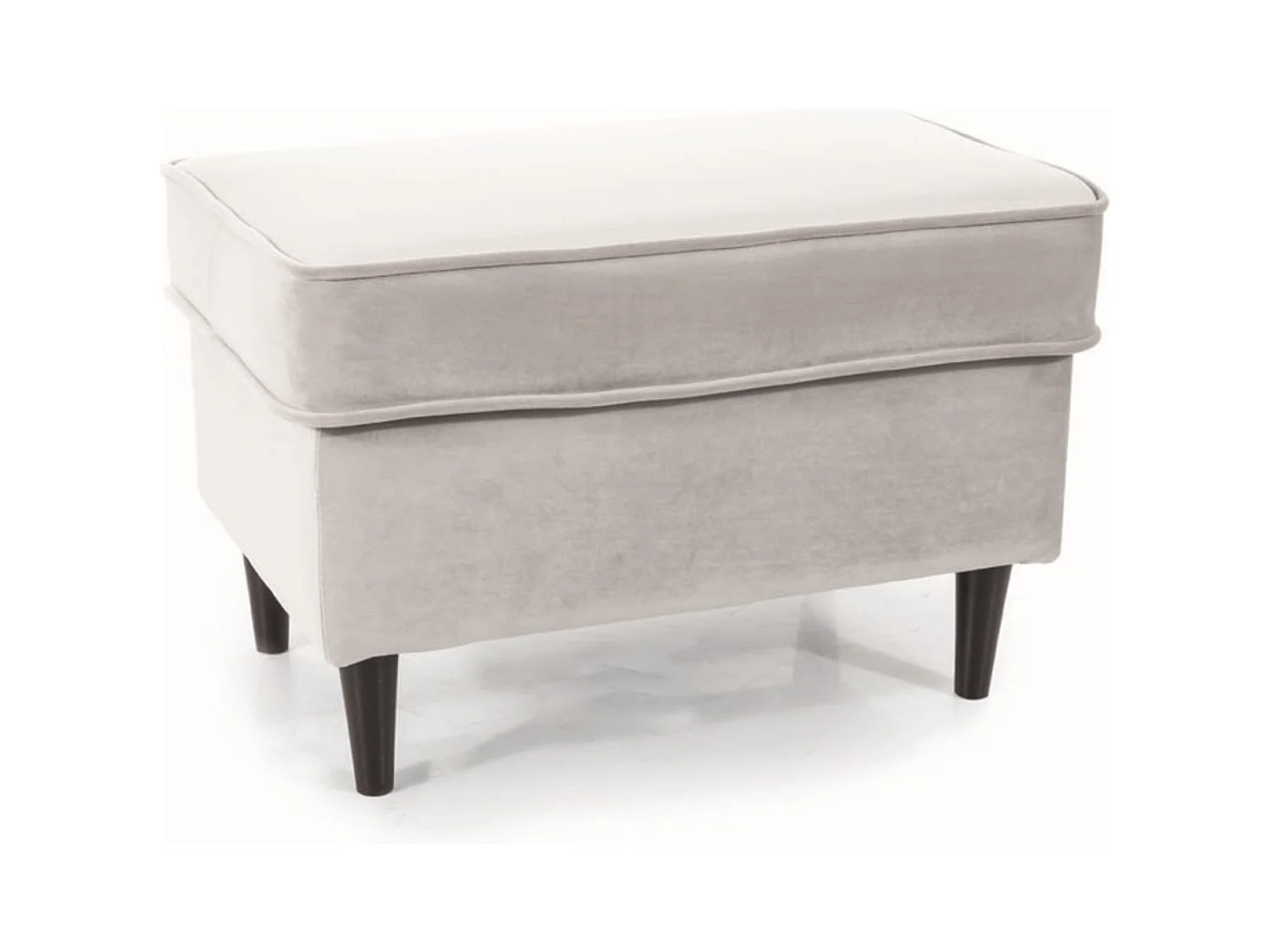 Pouf design velours gris clair et wengé Havo