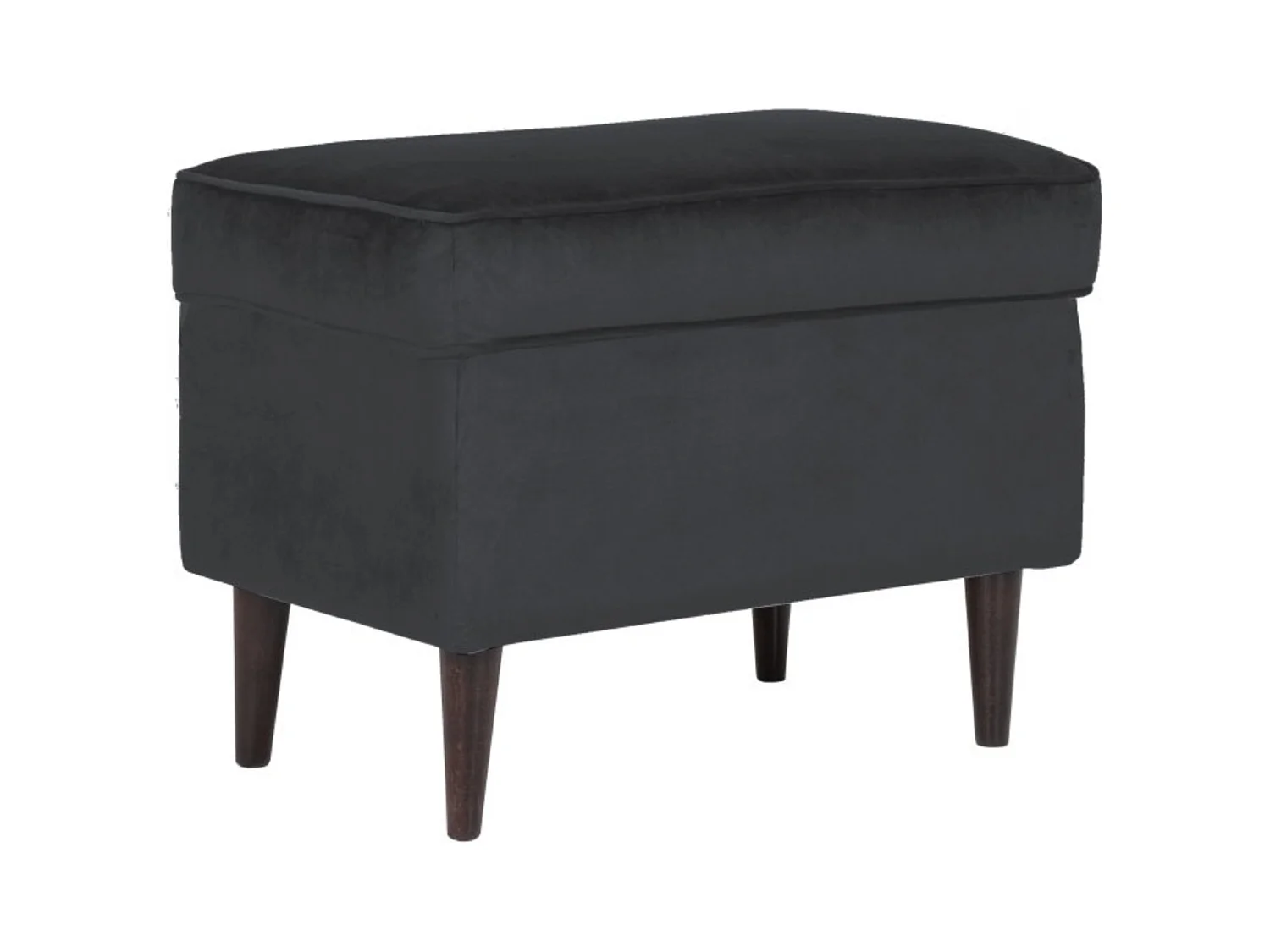 Pouf design velours noir et wengé Havo