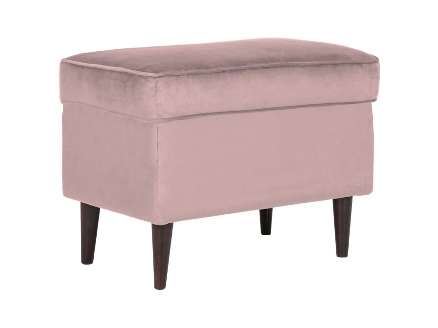 Pouf design velours rose et wengé Havo