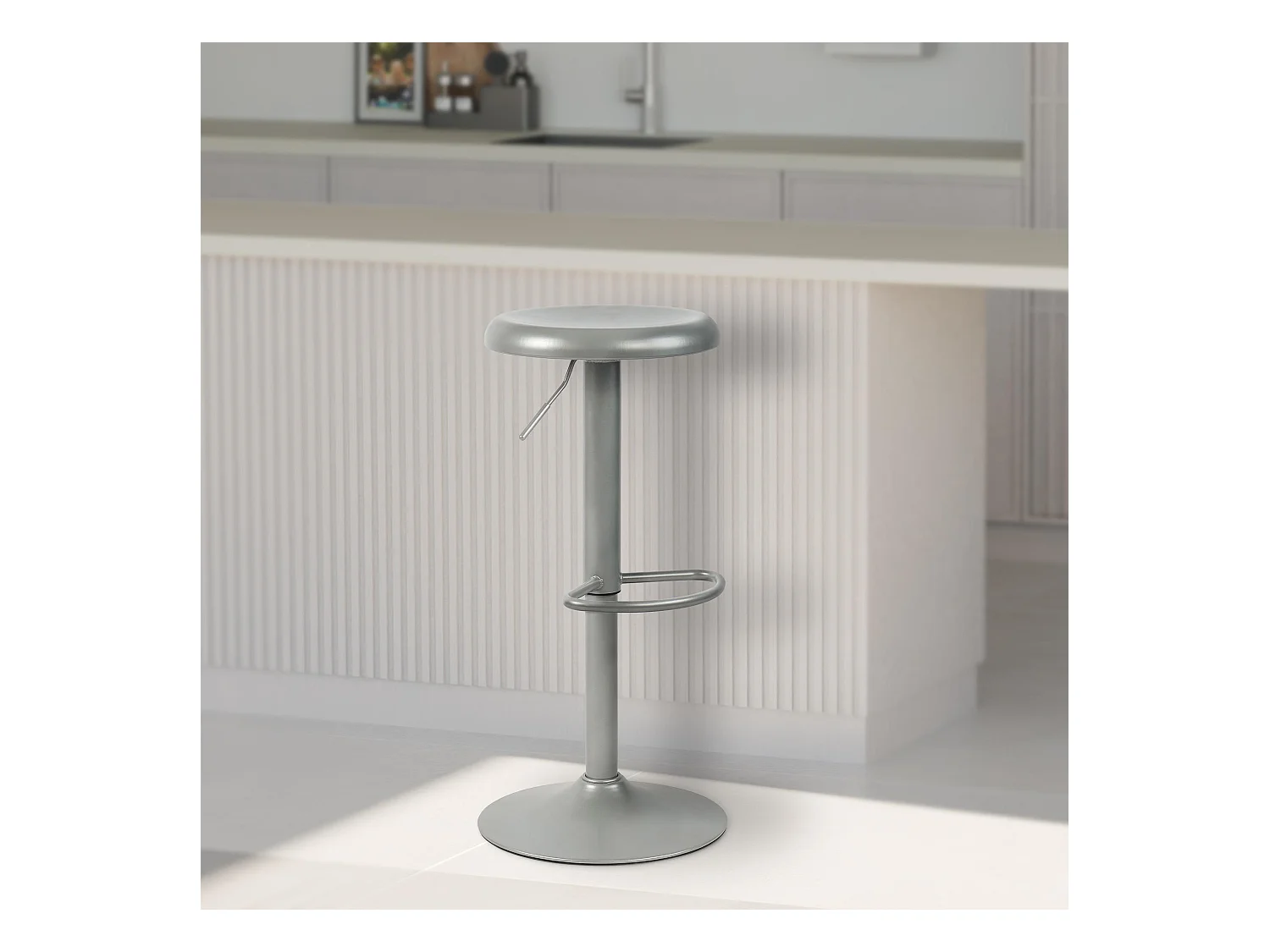 Tabouret de bar - Métal & Chrome - Argent - Williston