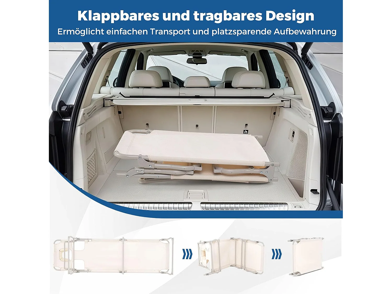 Zonneligstoel met openingen voor gezicht en armen, inklapbare ligstoel en voeteneinde, ligstoel tot 200 kg belastbaar, voor tuin, terras, strand ZB33847