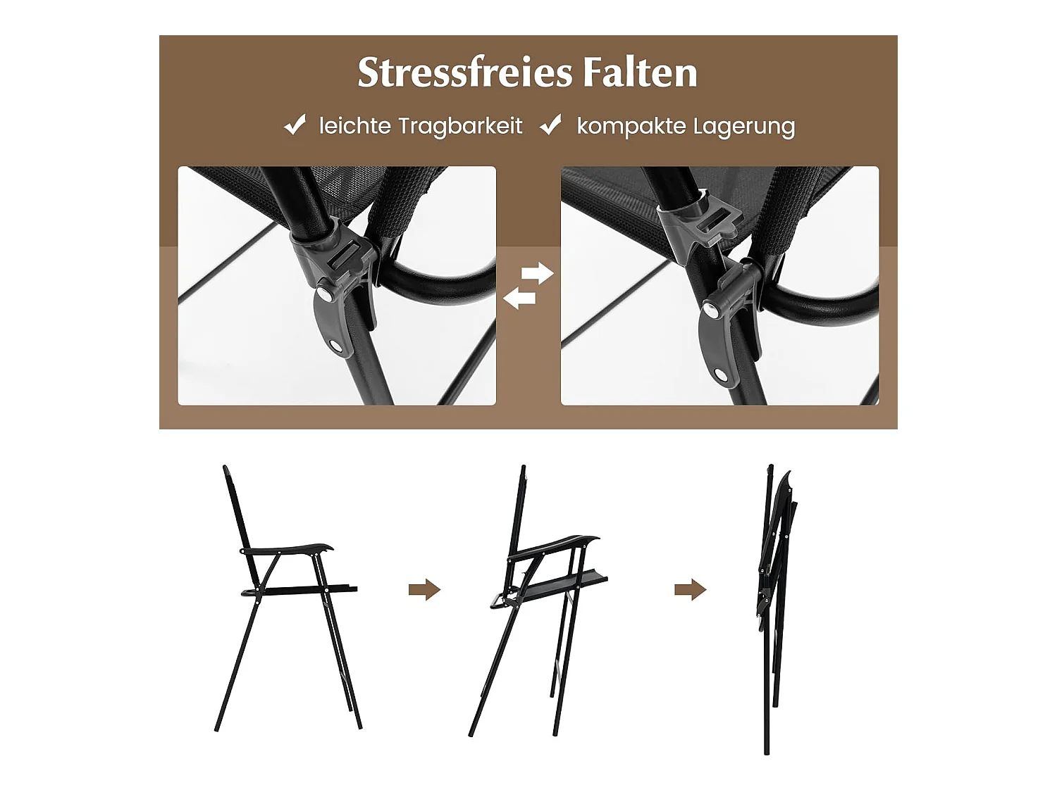 Bistrotafel met 2 inklapbare stoelen en paraplugat, 3-delige outdoor barkrukset, balkonmeubel, balkonset, tuinmeubelset, zitgroep, tuingarnituur ZB33963