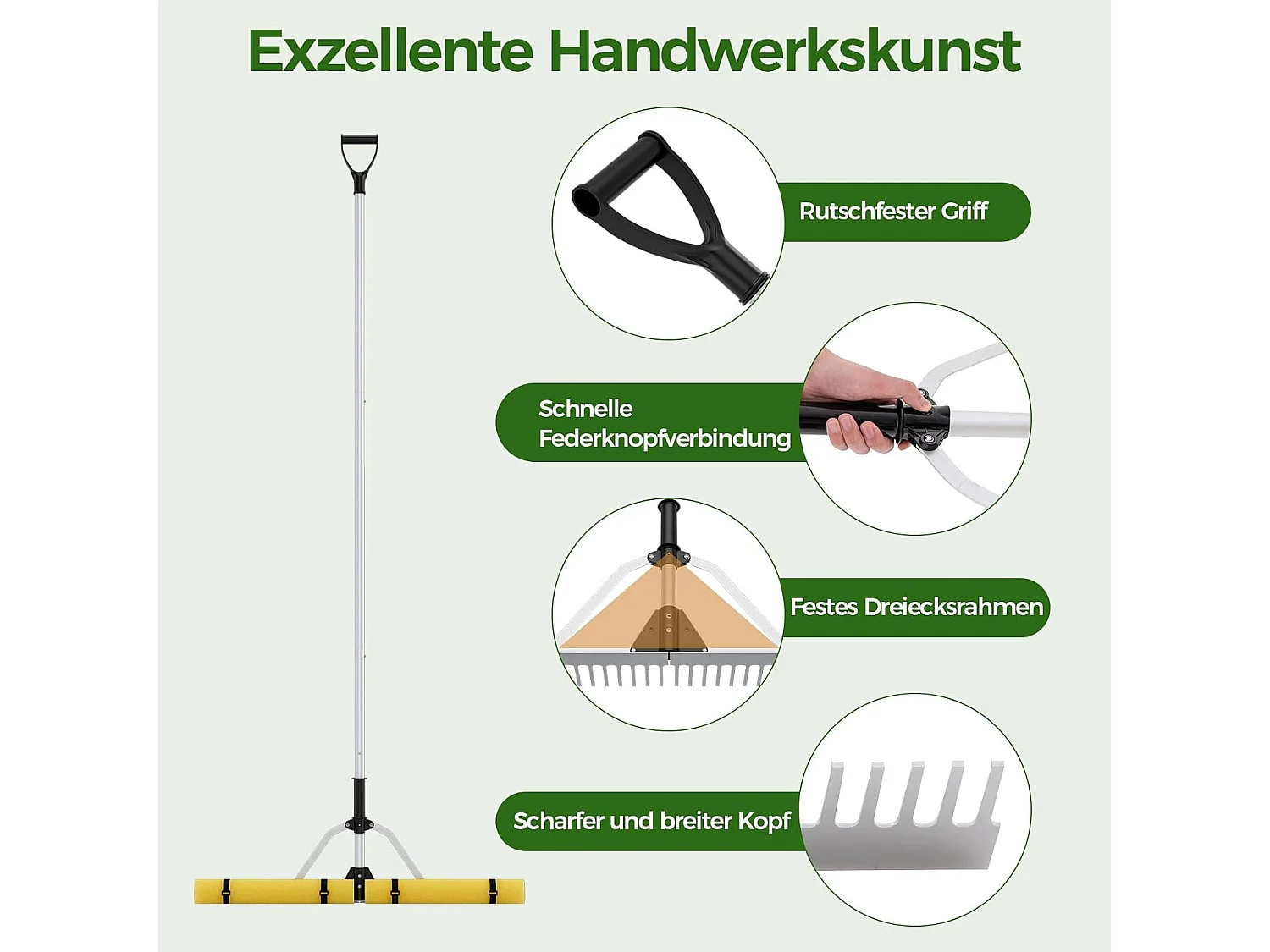 Drijvende Weed-zeehark met 92 cm rekenkop, verstelbare verlenghandgreep,opvouwbare landschapshark voor het verwijderen van onkruid en algen