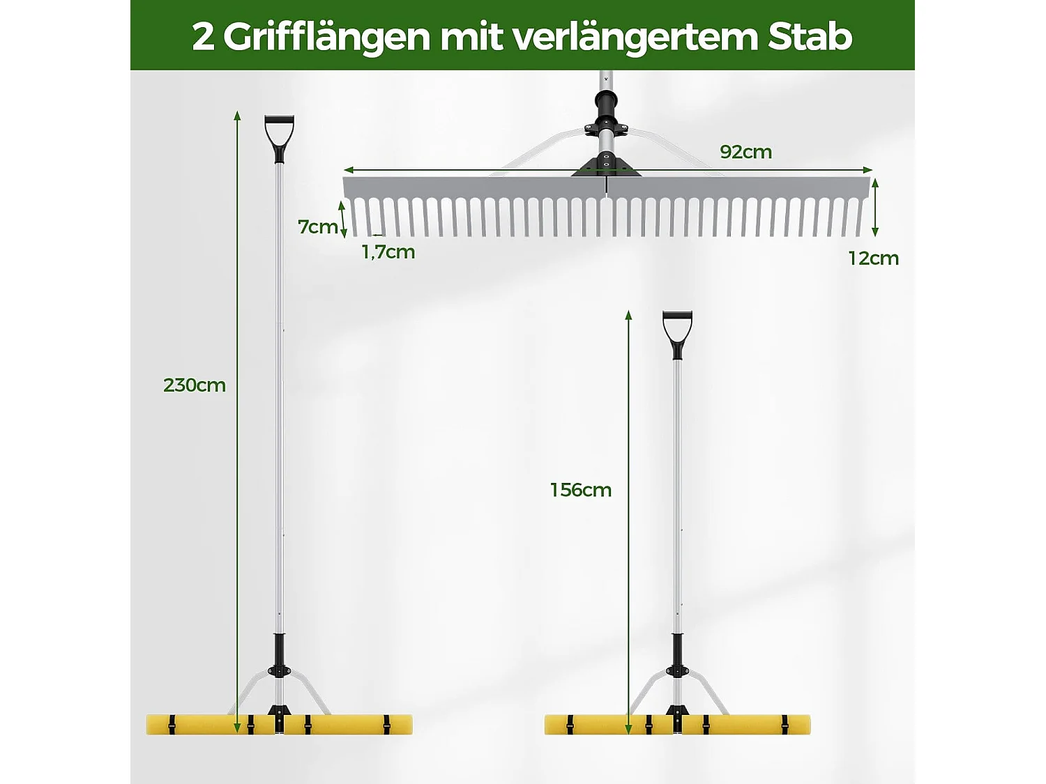 Drijvende Weed-zeehark met 92 cm rekenkop, verstelbare verlenghandgreep,opvouwbare landschapshark voor het verwijderen van onkruid en algen
