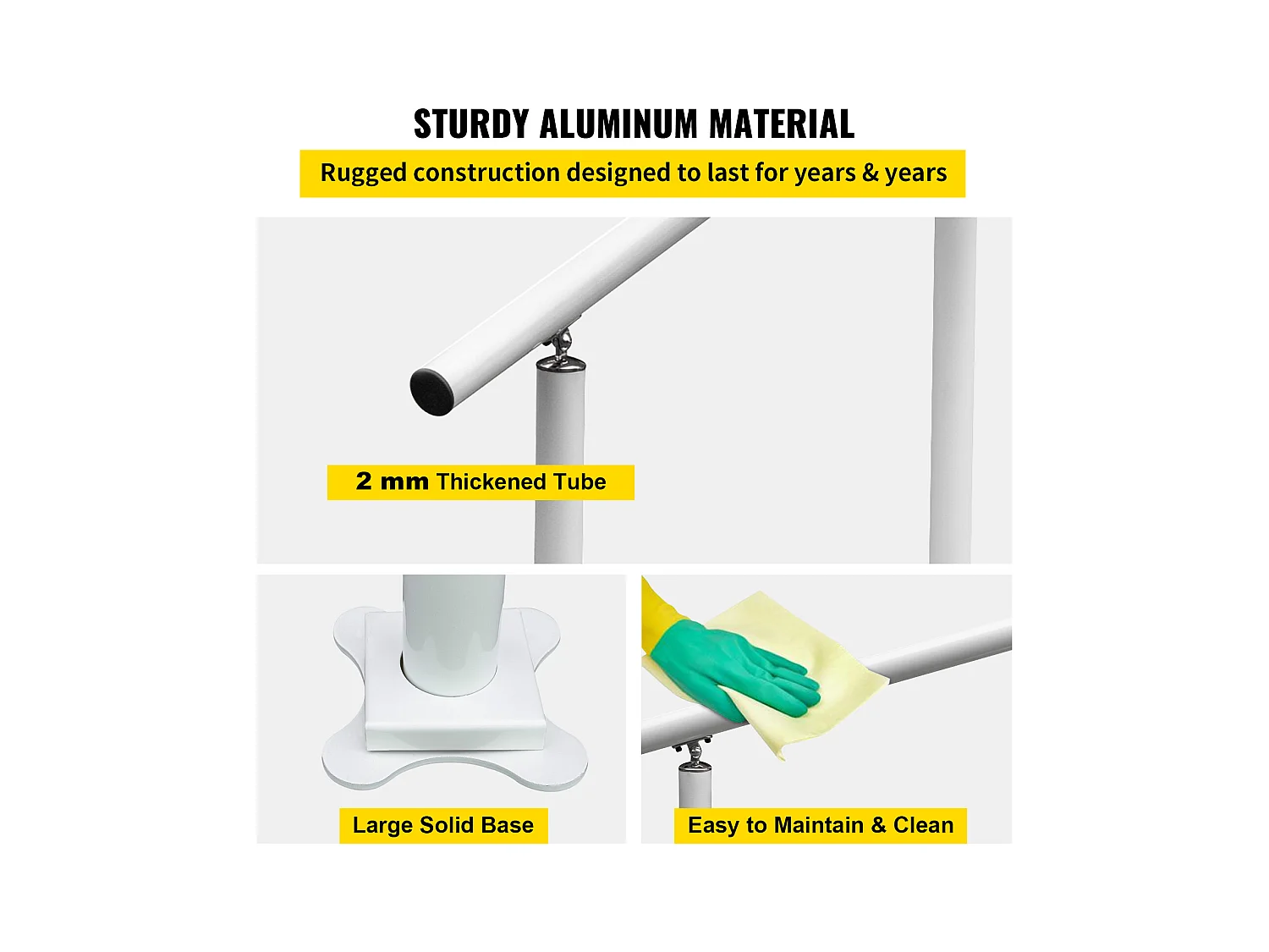 Rampe D'escalier SucceBuy Rampe D'extérieur de 4 Pieds et Balustrade de Jardin Blanche de 34 Po