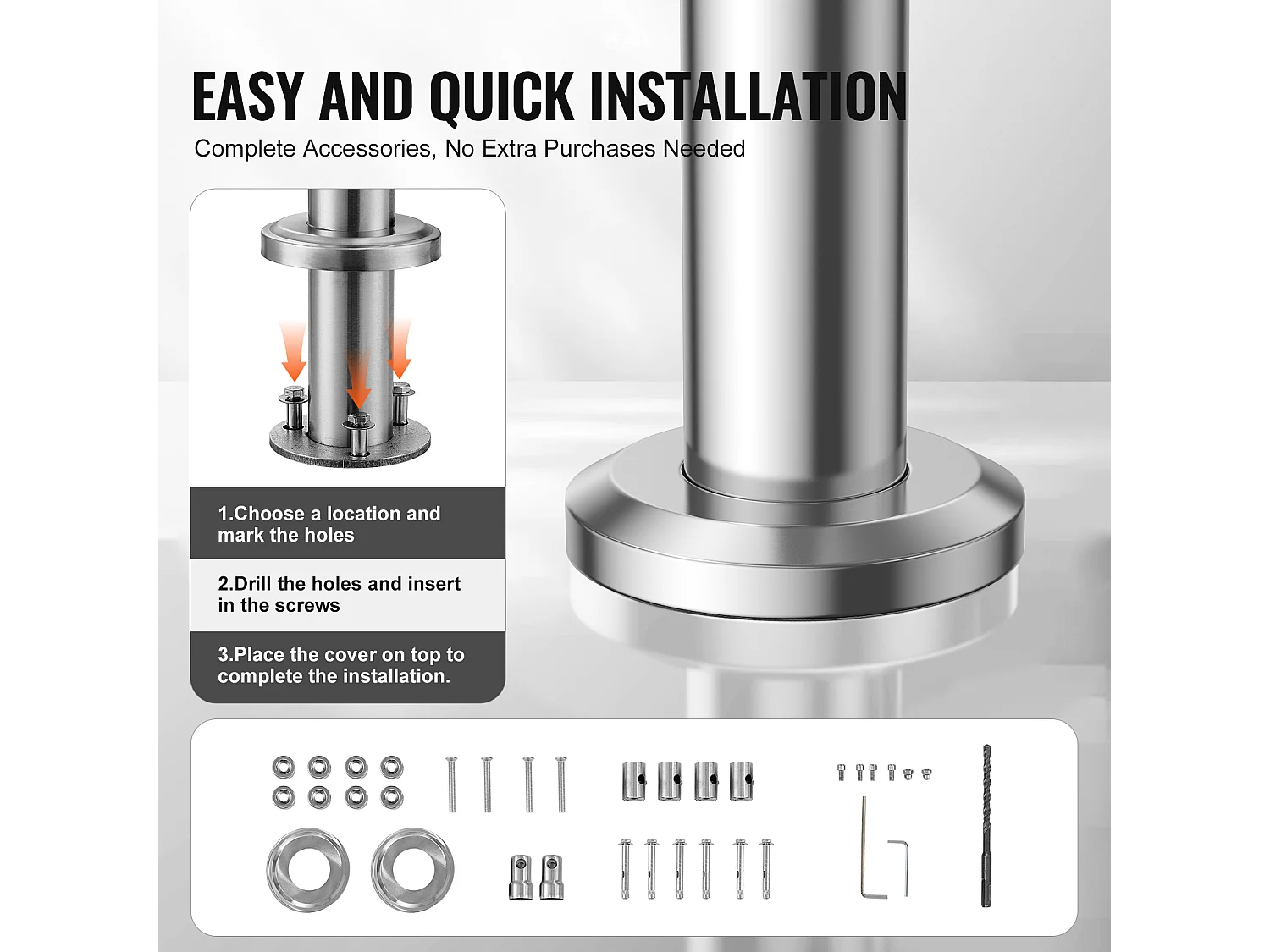 Ringhiera per Esterni SucceBuy Confezione da 2 Ringhiere per Gradini da Esterno con Barre Trasversali per Veranda e Terrazza, 70,9 Pollici