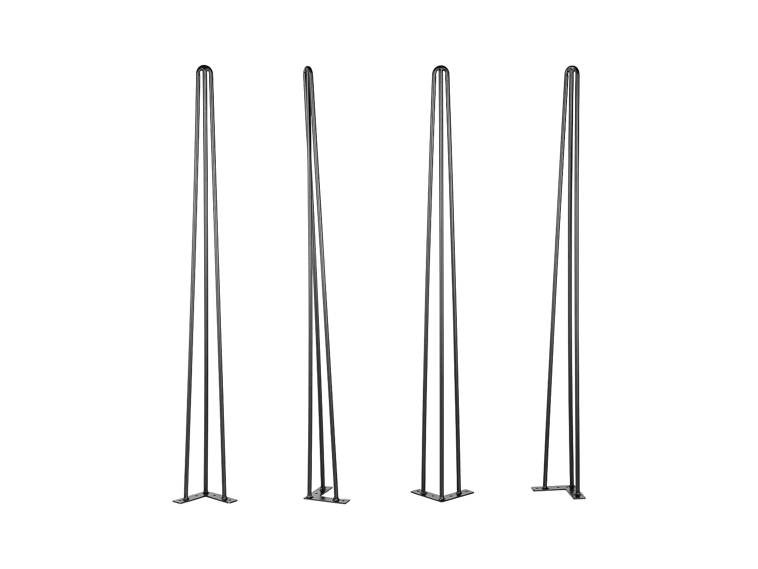 Pieds de Table SucceBuy en Épingle à Cheveux 101.6cm, Lot de 4, 3 Tiges, Robustes, Pieds de Table de Bureau DIY