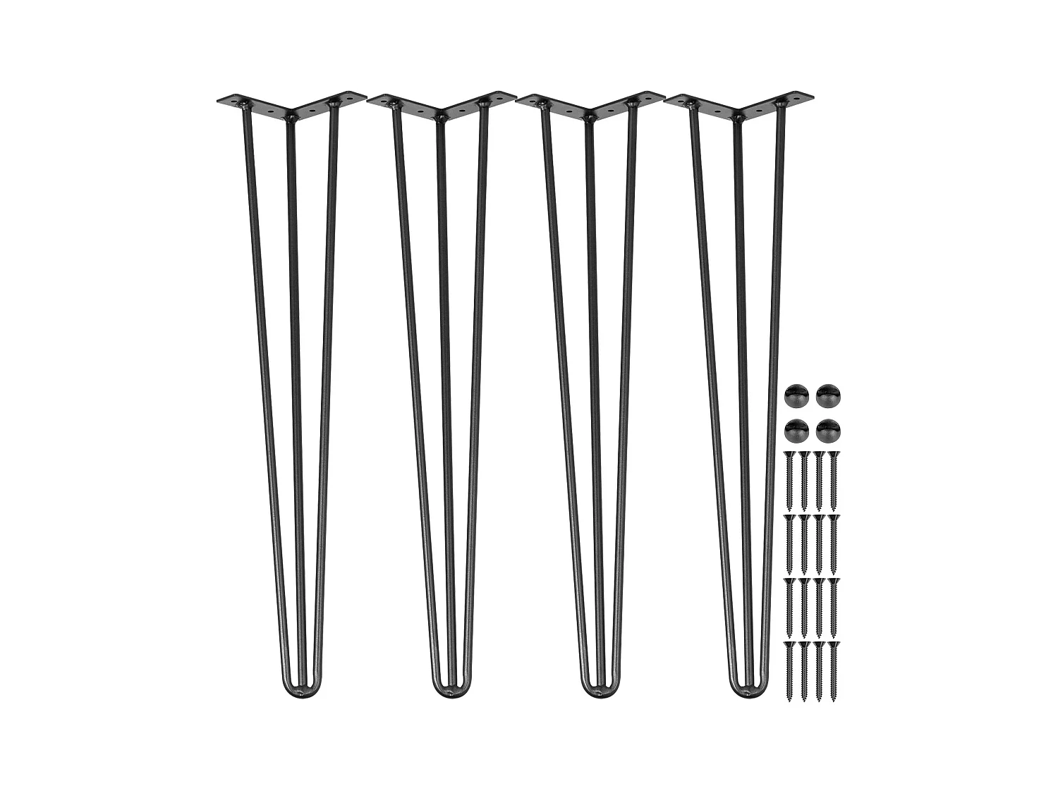 Pieds de Table SucceBuy Pieds de Table en Épingle à Cheveux de 60.9cm, Lot de 4, Pieds de Bureau Robustes à Monter Soi-Même
