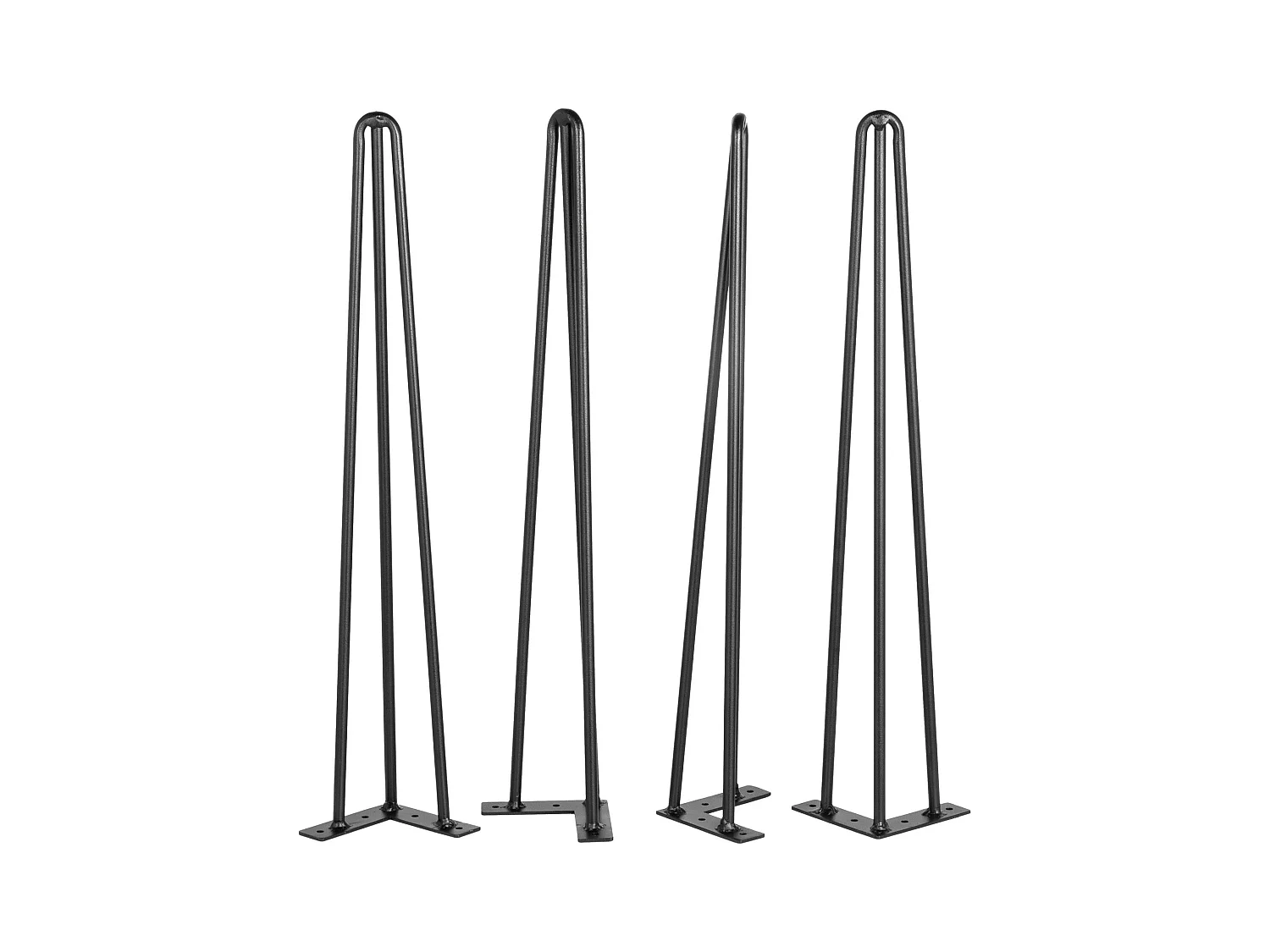 Tischbeine SucceBuy 50,8 cm Haarnadel-Tischbeine, 4er-Set, Robuste 3-Stangen-Schreibtischbeine, Schwarz