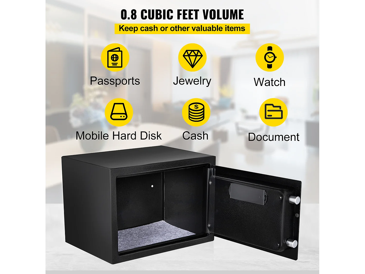 Coffre-Fort SucceBuy, Serrure Numérique de 22.7L Cubes, Serrure à Clé pour la Sécurité de la Maison et du Bureau