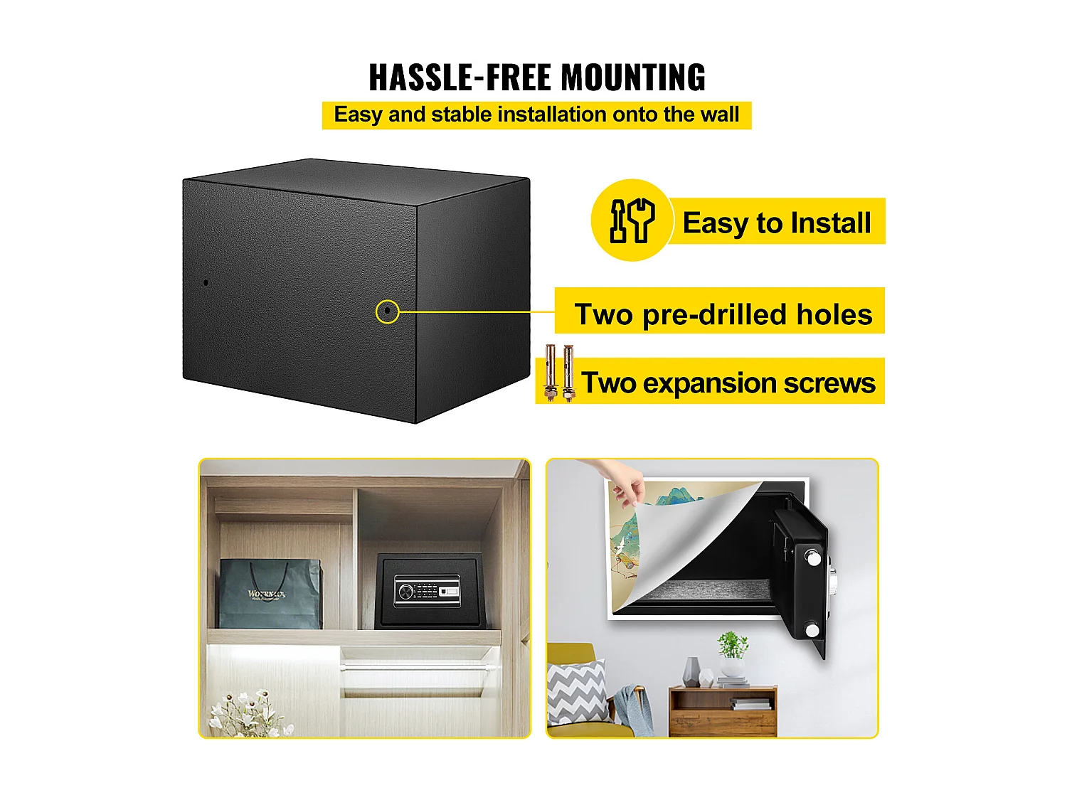 Coffre-Fort SucceBuy, Serrure Numérique de 22.7L Cubes, Serrure à Clé pour la Sécurité de la Maison et du Bureau