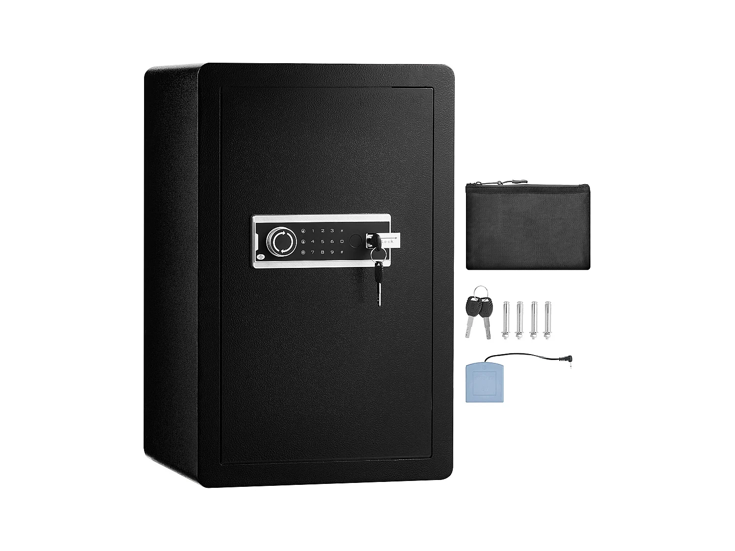 Coffre-Fort SucceBuy Coffre-fort à Porte Simple de 113 L avec Serrure à Clé et Mot de Passe, Lumière LED, Noir