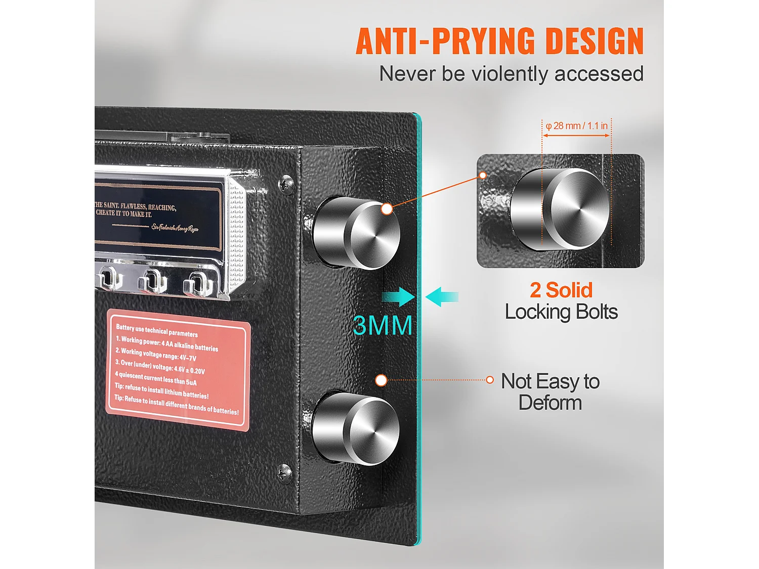 0,5 Kubieke Voet Stalen Geldkluis SucceBuy, Goud, 13,8 x 9,8 x 9,8 inch