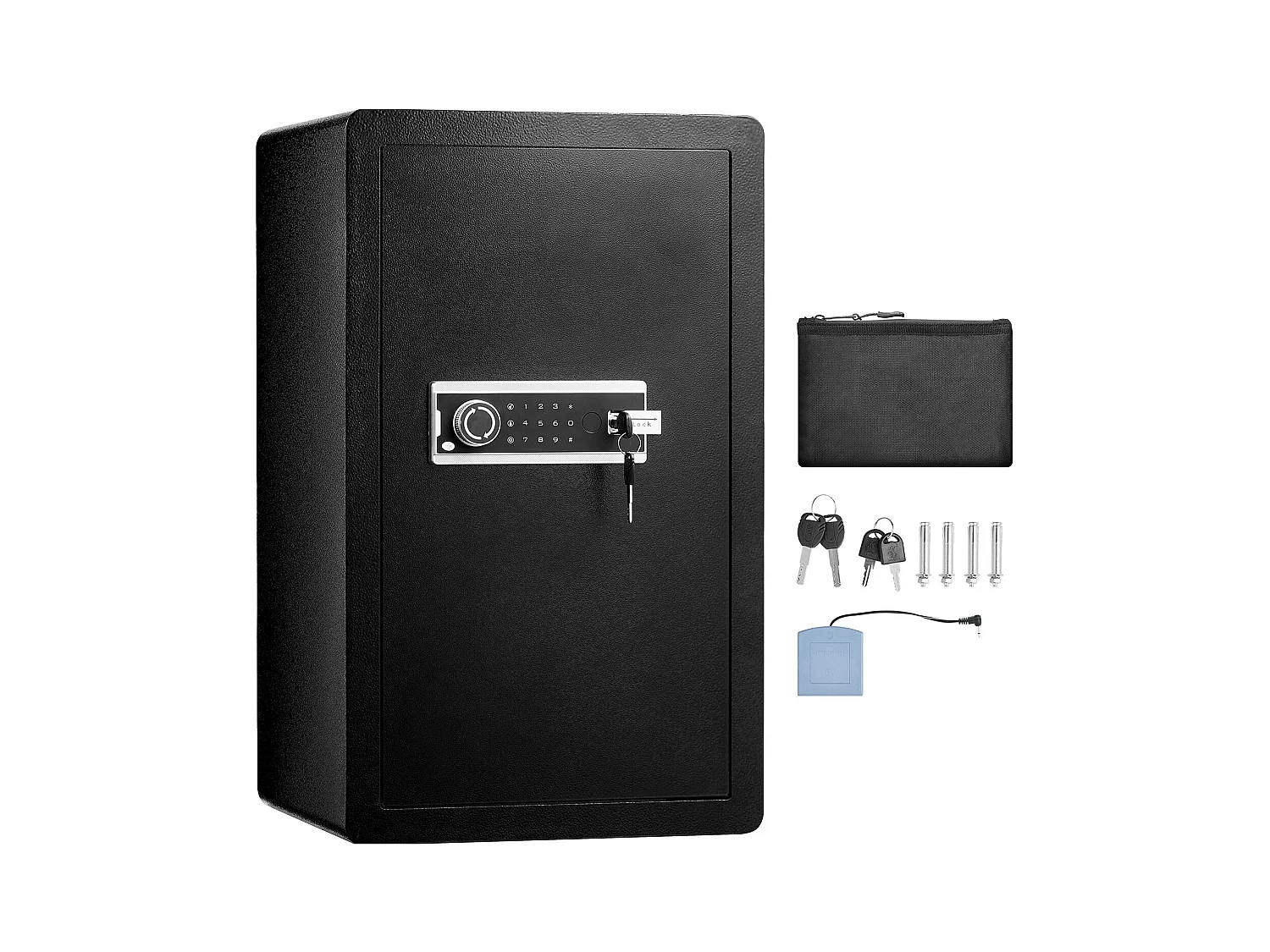 Coffre-Fort SucceBuy Coffre-Fort à Porte Simple de 113 L avec Serrure à Clé et Armoire à Mot de Passe, Noir